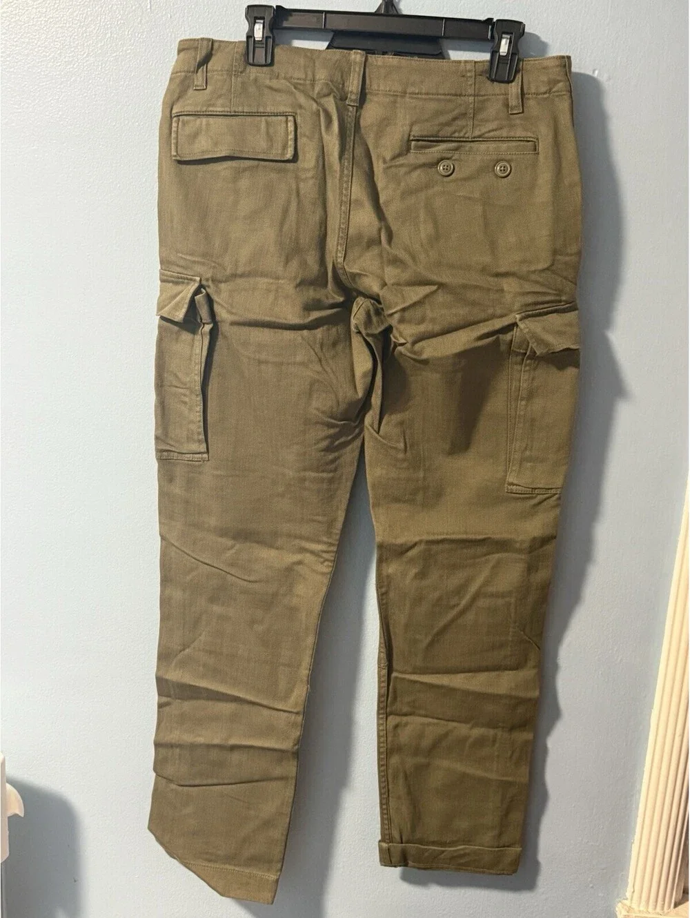 J. Crew Mens Straight Stretch Cargo Pants , Dark Green 32x32